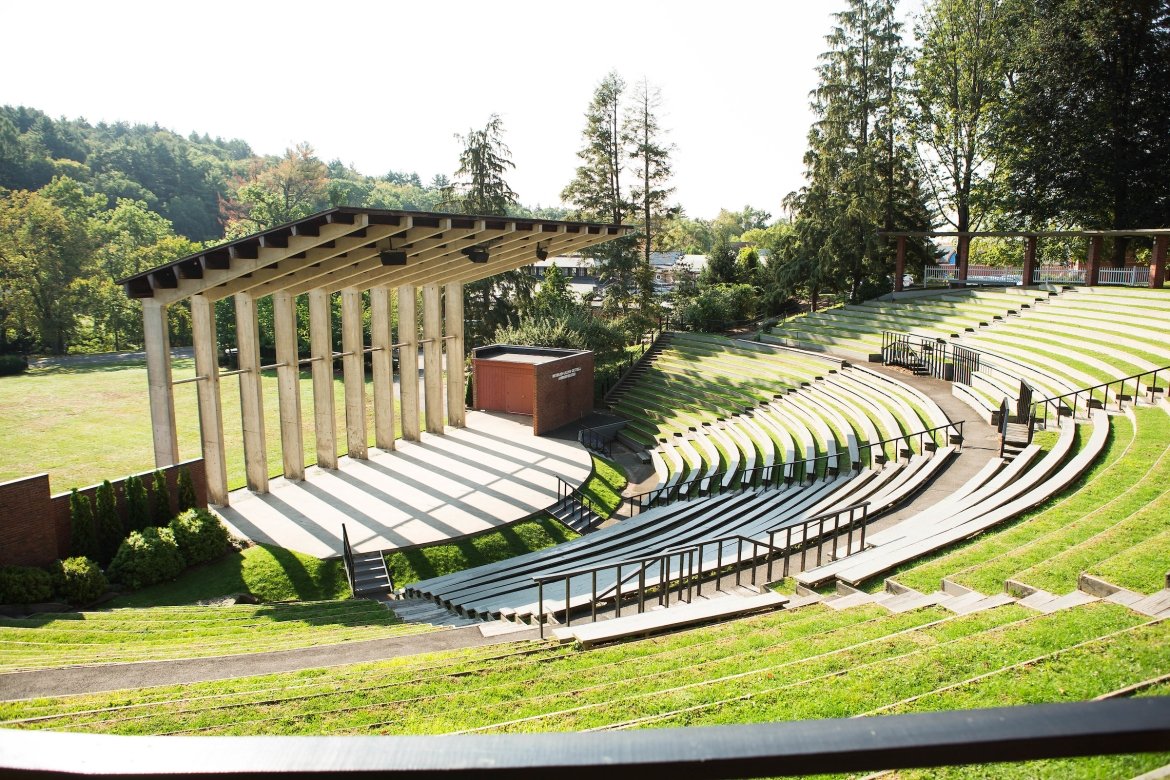 Amphitheater, a campus beauty shot, Mount Holyoke College