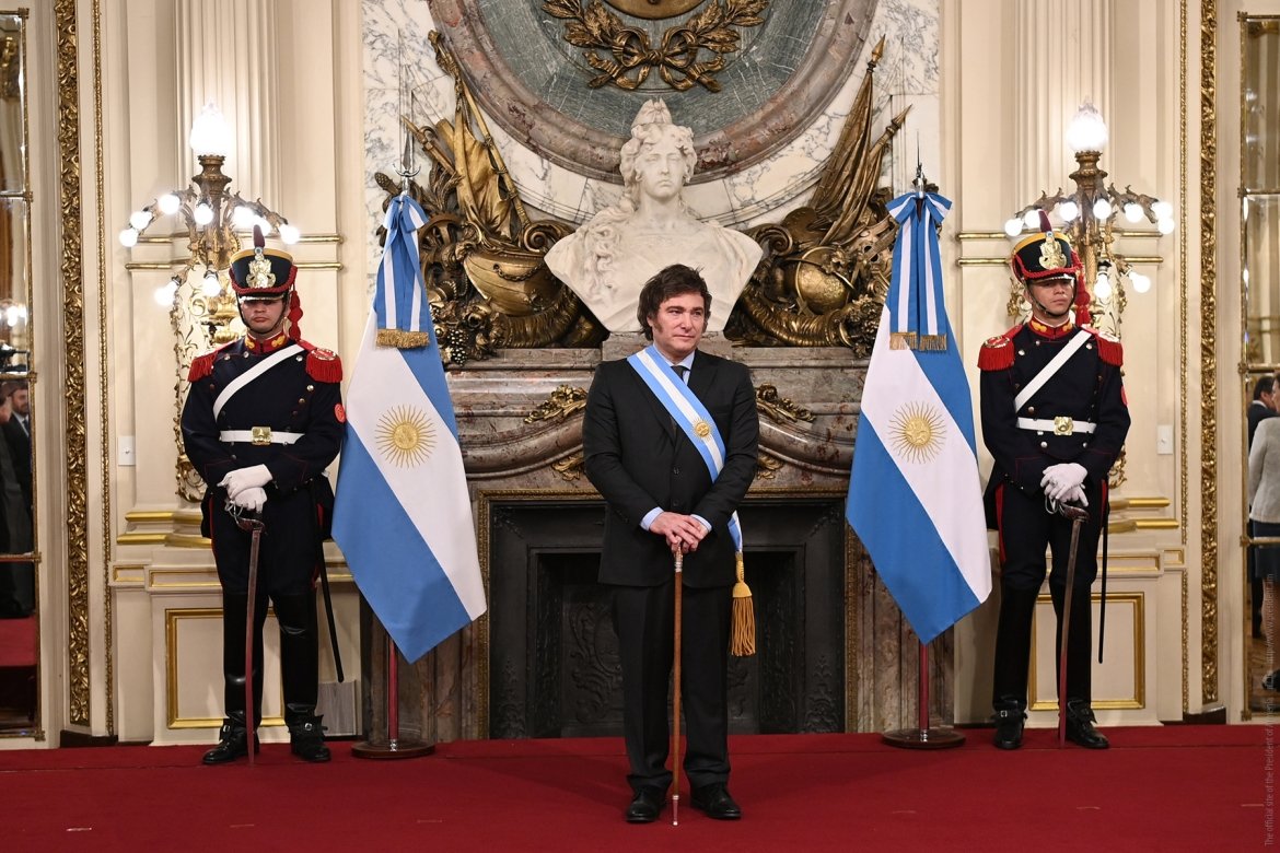 Javier Milei at his inauguration. Image via Wikimedia Commons. 