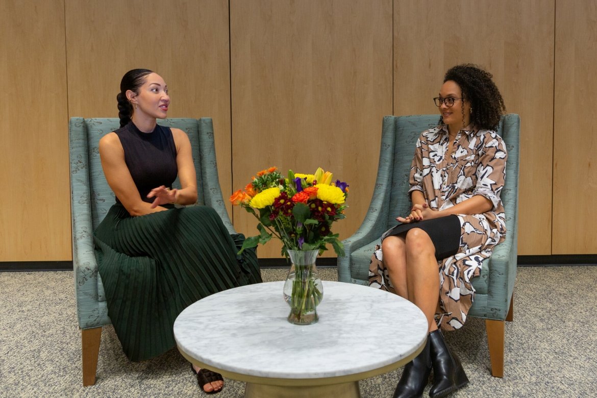 Harmonia Rosales (left) and Stephanie Sparling Williams. Photo courtesy of Laura Shea.
