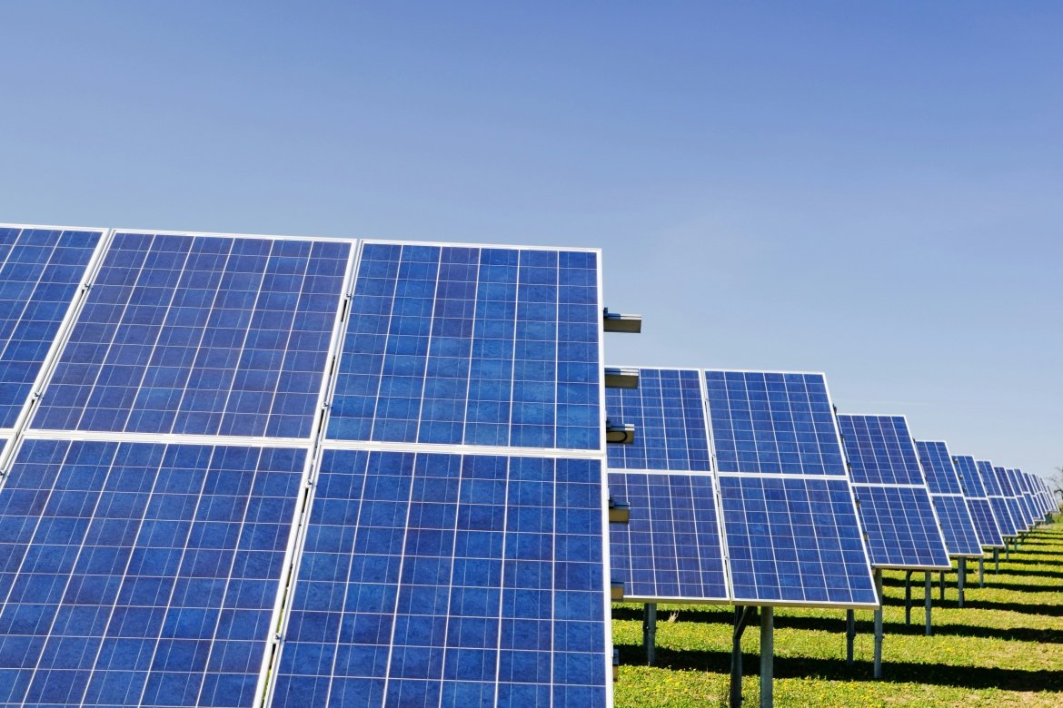 Solar panel field.