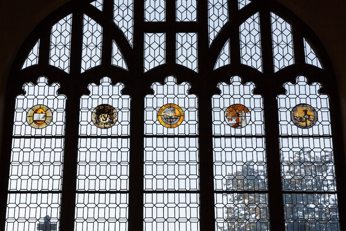 Stained glass windows on Mount Holyoke campus