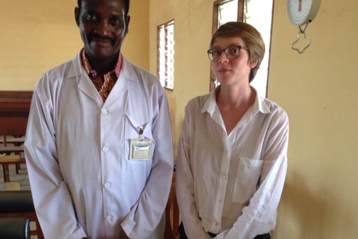 Allison Cressy ’08 with the head of pediatrics at Lomé University Hospital in Togo.