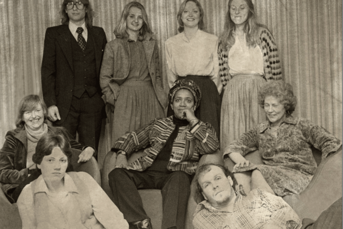 1979 contestants with judges Susan Griffin, Audre Lorde and Jean Valentine (middle row, left to right)
