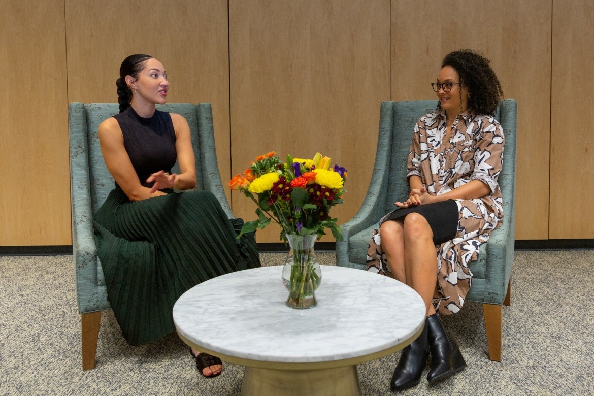 Harmonia Rosales (left) and Stephanie Sparling Williams. Photo courtesy of Laura Shea. 