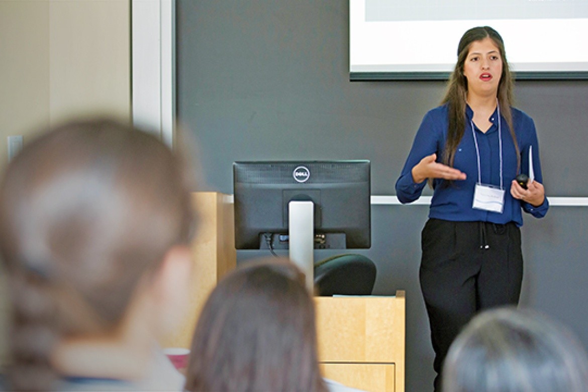 Rand Abu Al-Sha’r ’17, an architectural studies major, was on the "2D to 3D" panel. 