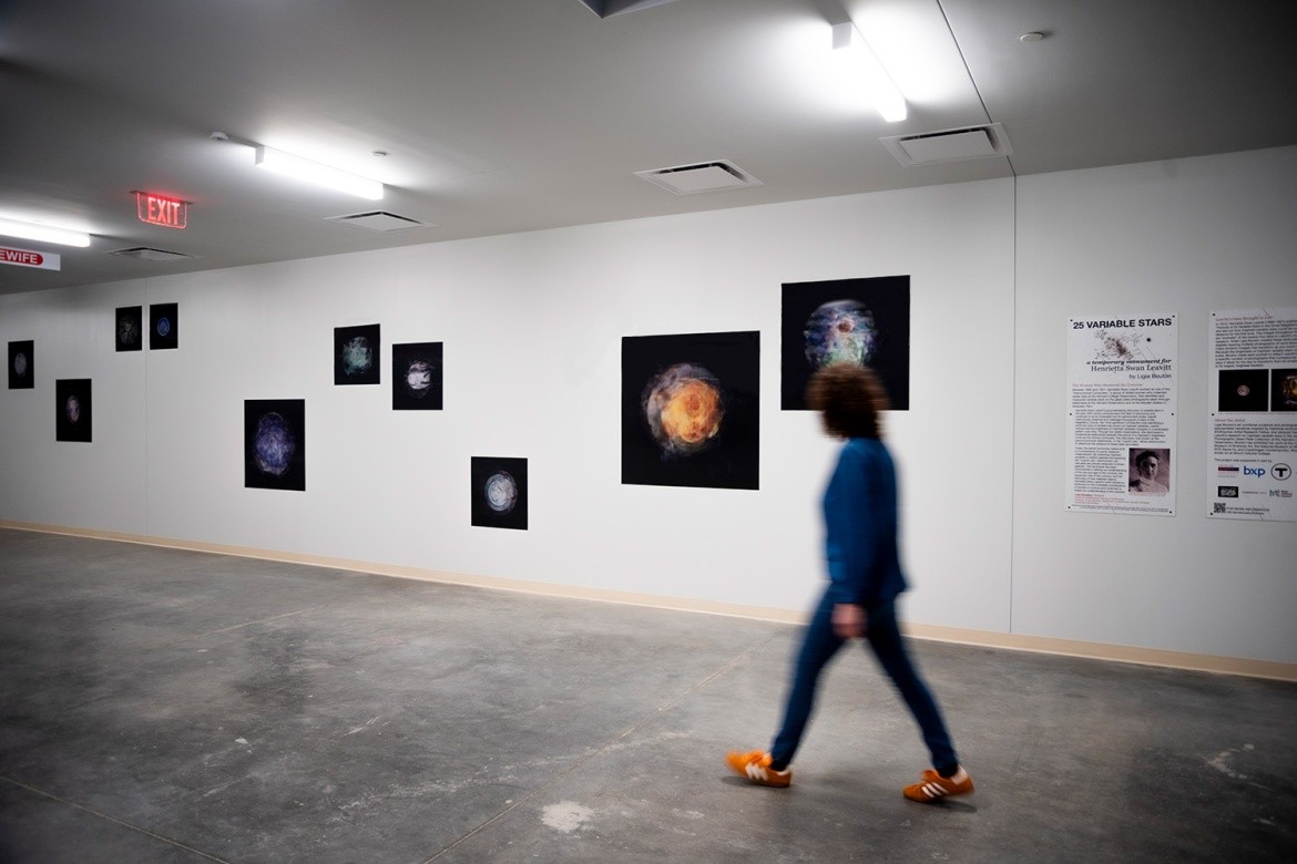 “25 Variable Stars” mid-installation. Photo courtesy of Ligia Bouton.