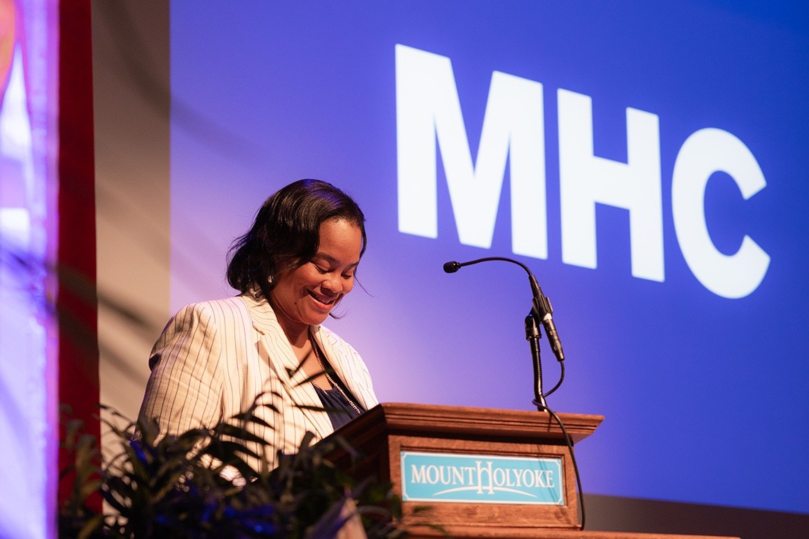 President Danielle R. Holley at the podium during MHC Experience