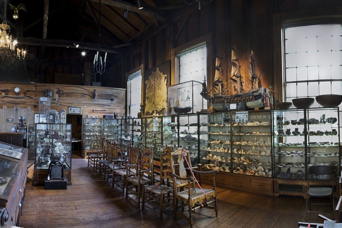 Panoramic photo inside Skinner Museum.