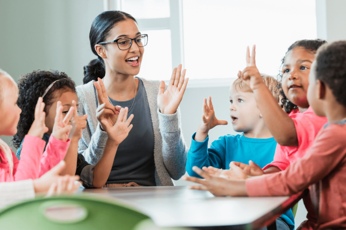 Teaching in a math classroom