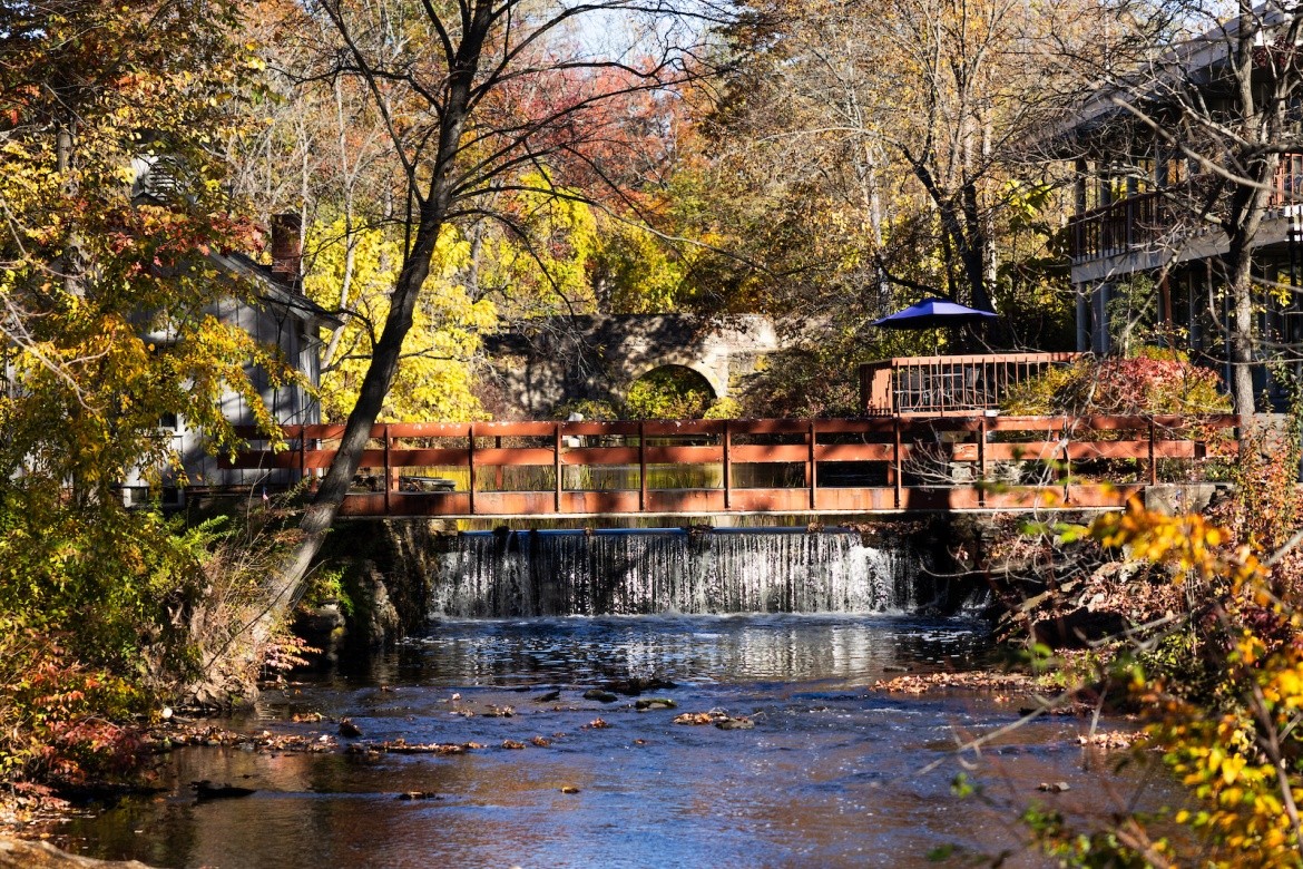 The dam at Lower Lake, Mount Holyoke, Fall 2025.