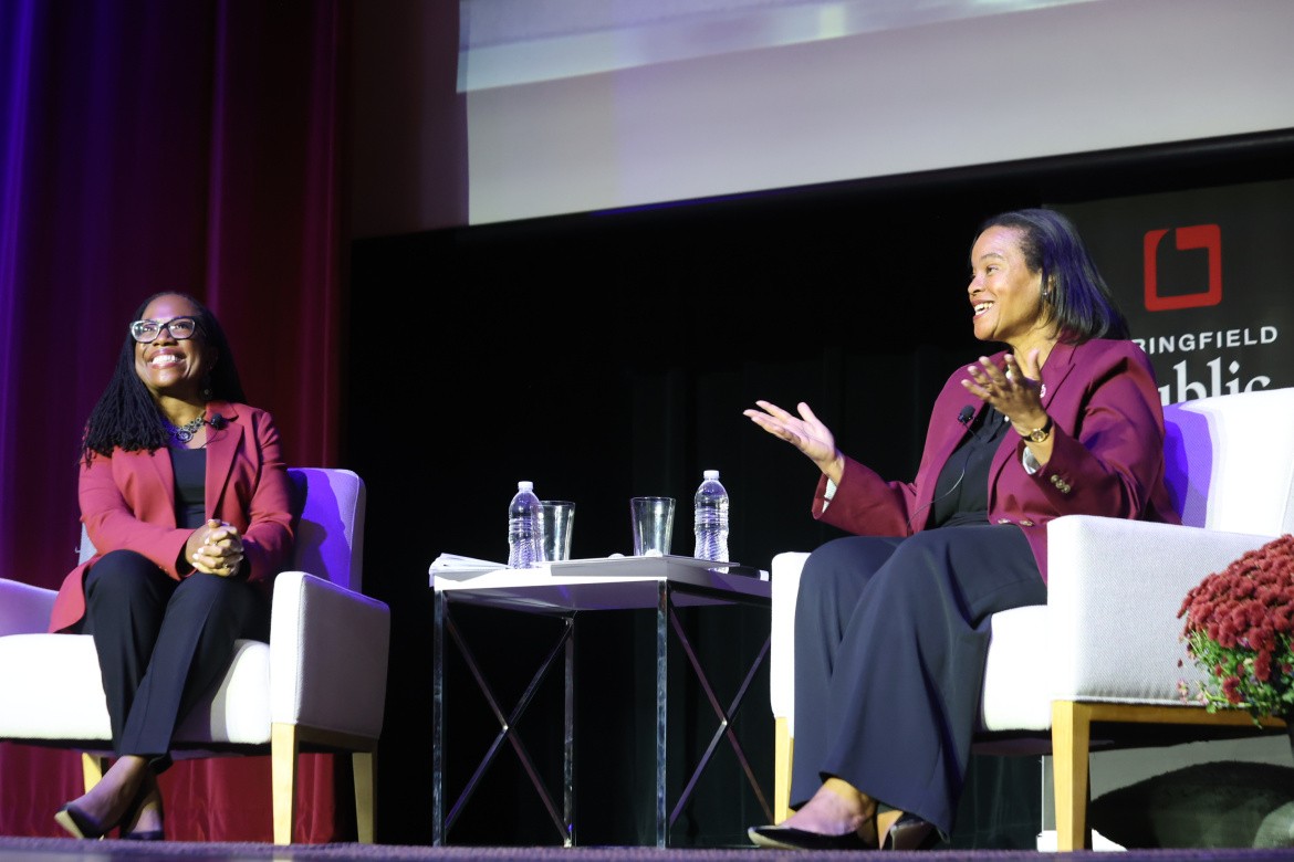 President Holley and Supreme Court Justice Ketanji Brown Jackson in conversation.