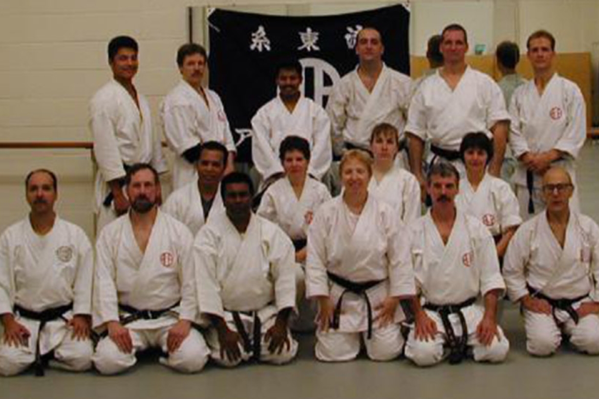 Barbara Arrighi—front row, center—and others after a training in Kendall Hall, circa 2005.