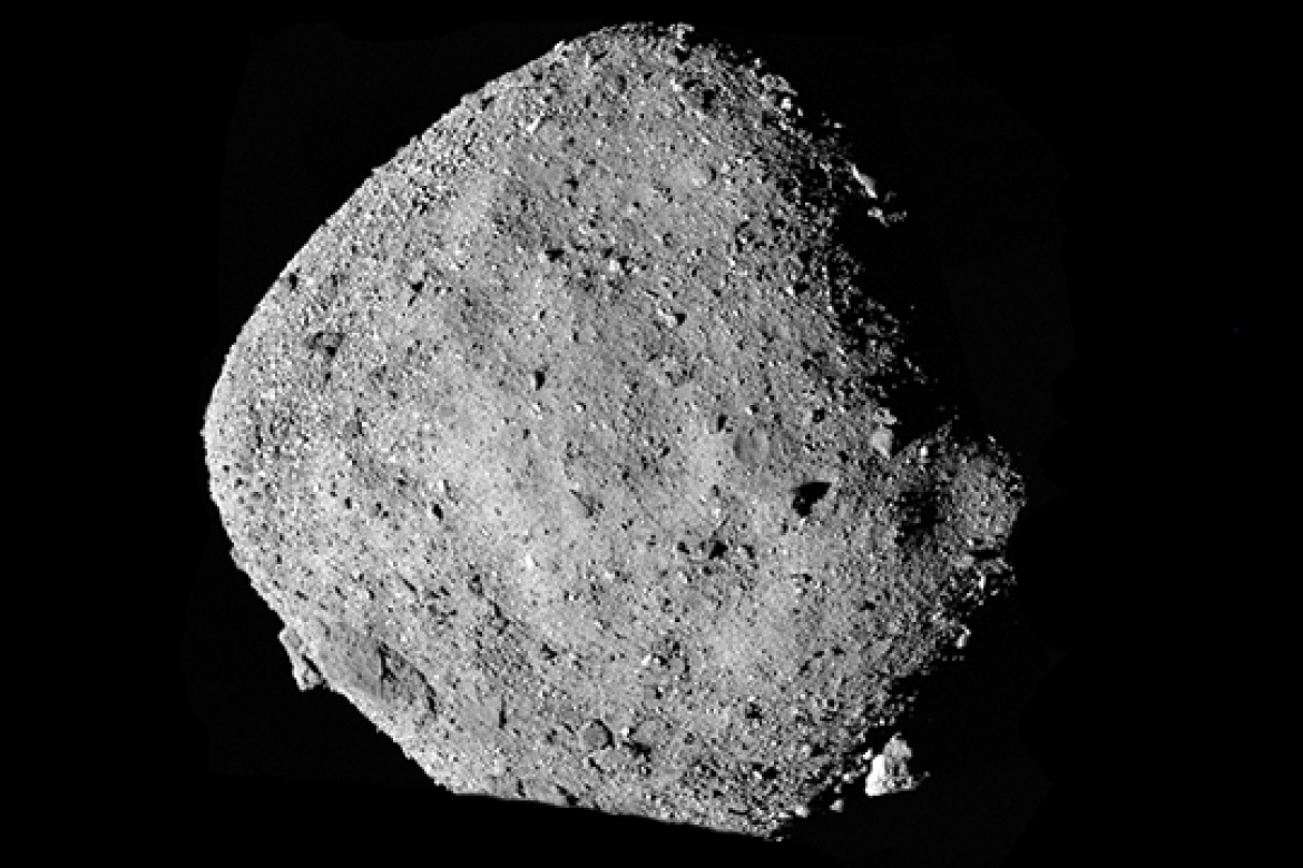 Mosaic image of the asteroid Bennu. NASA/Goddard/University of Arizona.