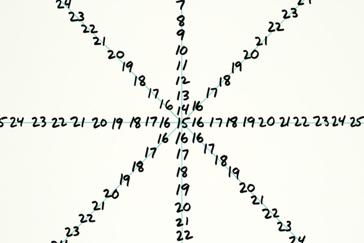 "Asterisk Branch" (detail) by Mel Bochner, from the portfolio "Counting Alternatives: The Wittgenstein Illustrations." Mount Holyoke College Art Museum