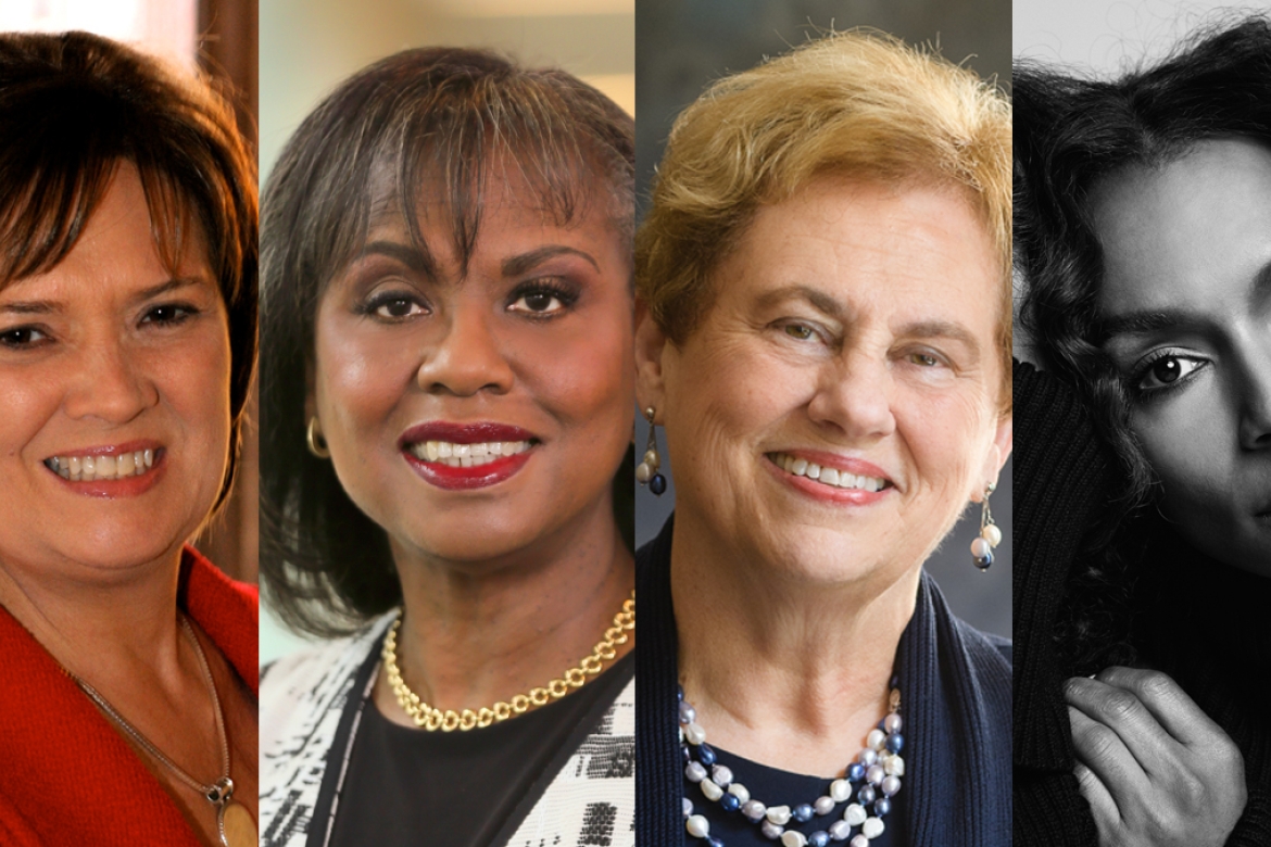 Lynn Pasquerella ’80, Anita F. Hill, Helen Drinan ’69 and Janet Mock are four vanguards who challenge restrictive social norms around gender. 