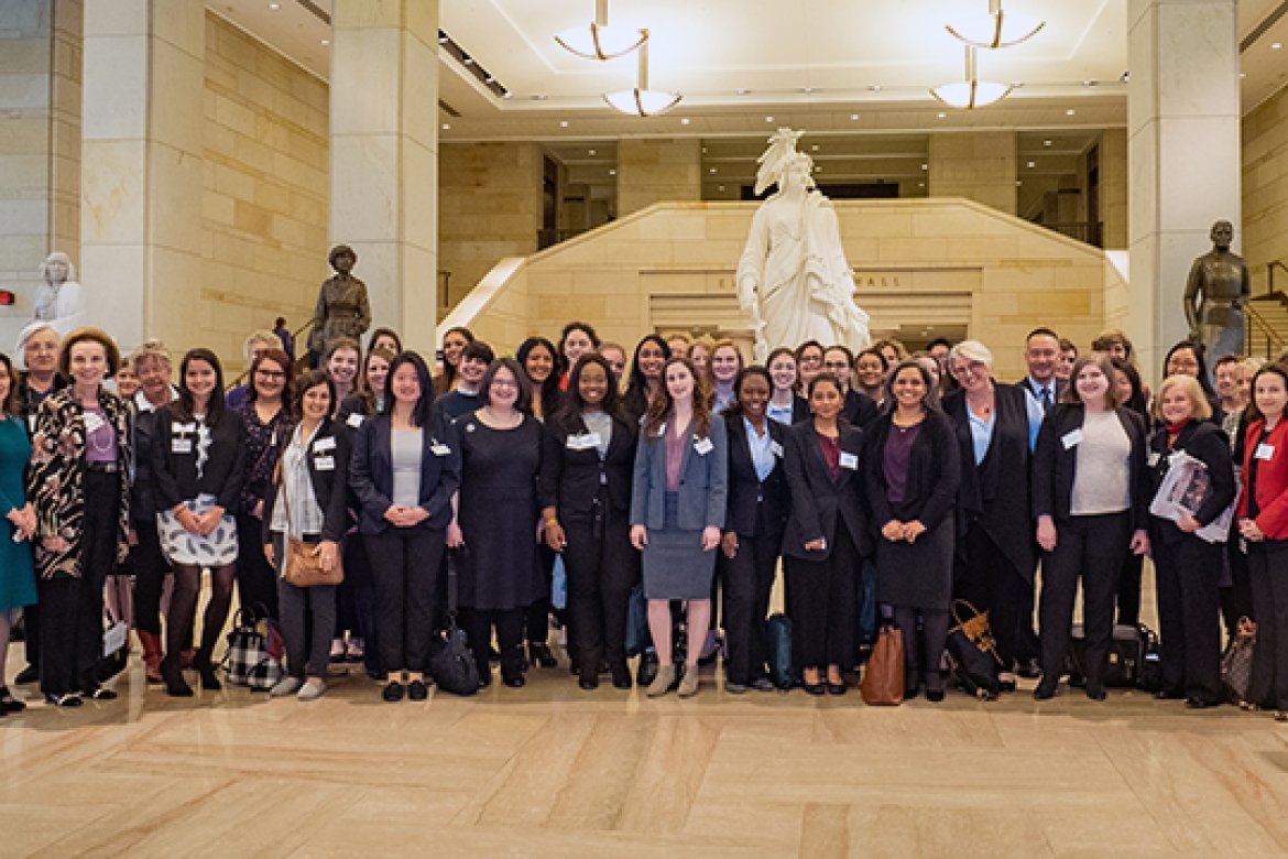 The 2018 Careers in Public Service cohort posed in the U.S. Capitol. 