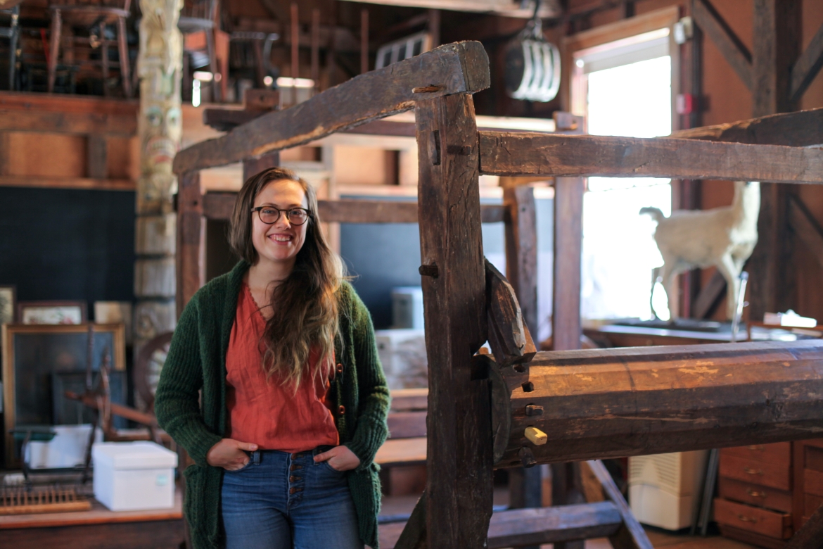 Erin Hancock ’20’s love of weaving has gotten her interested in Scottish culture, music and language.  (Most photos by Skylar Hou ’22.)