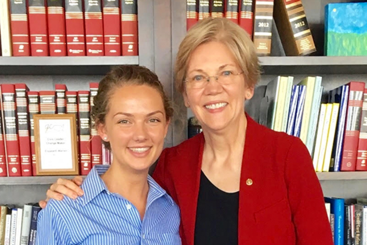During her summer internship, Jessica Taylor ’17 answered questions from constituents who contacted the Springfield, Mass. office of Senator Elizabeth Warren.