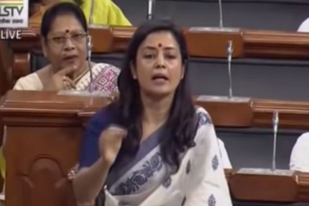 Mahua Moitra, speaking impassionedly before Parliament.