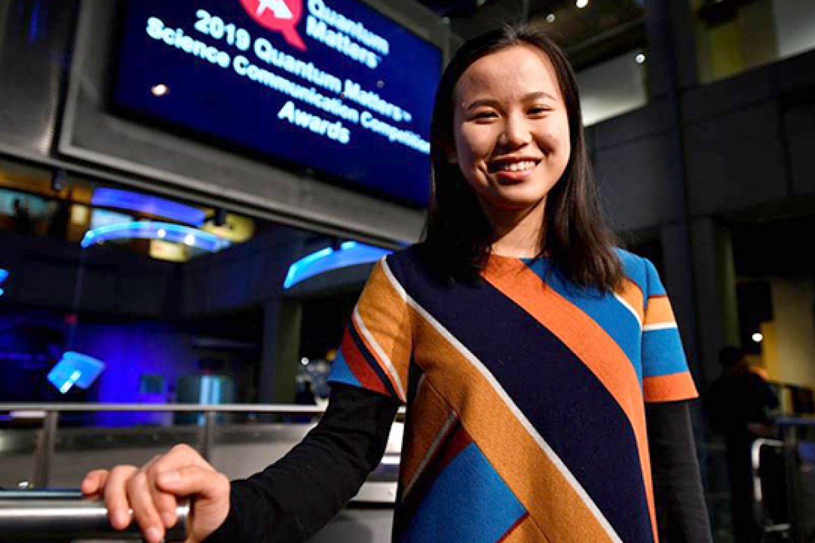 Sue Shi ‘19 was named the winner of the 2019 National Quantum Matters Science Communication Competition at the Museum of Science, Boston. 