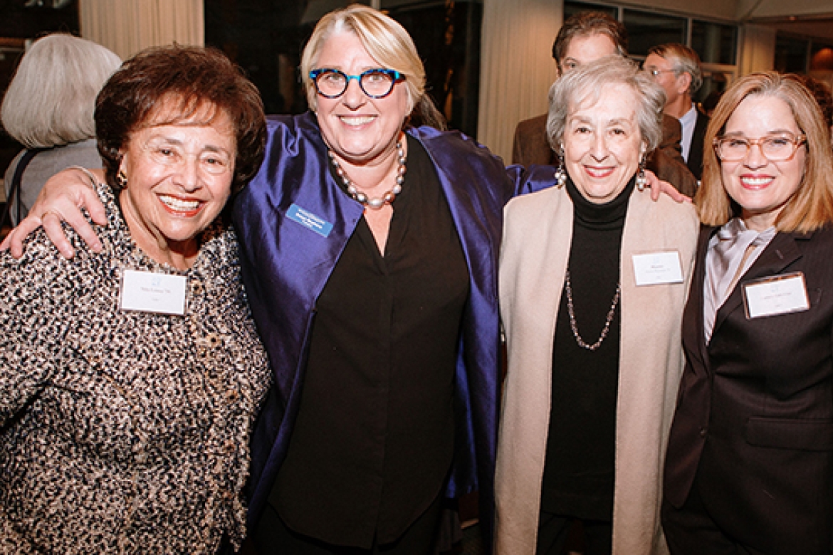 (From left) Rep. Nita Lowey ’59; President Sonya Stephens; Harriet Weissman ’58, whose vision and support inspired the creation of the center; and Mayor Carmen Yulín Cruz celebrate the Weissman Center.
