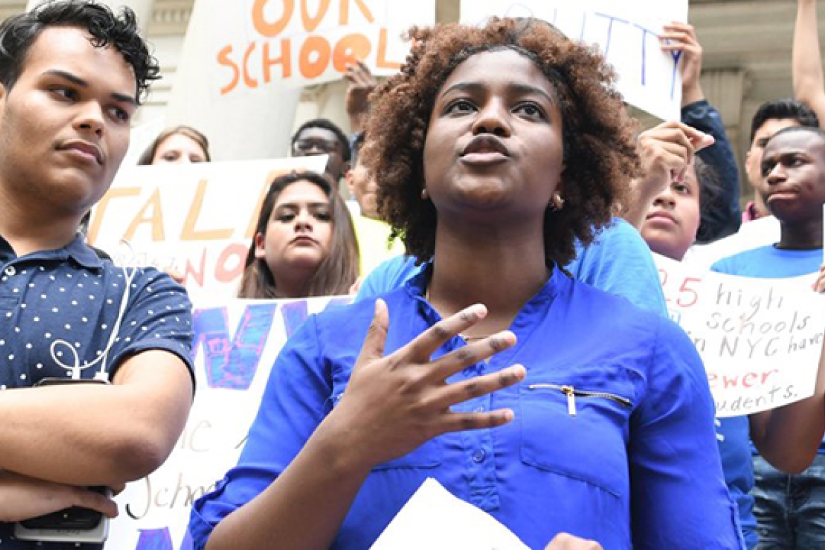 Whitney Stephenson ’22 fights against de facto school segregation. Photo courtesy of Teens Take Charge.
