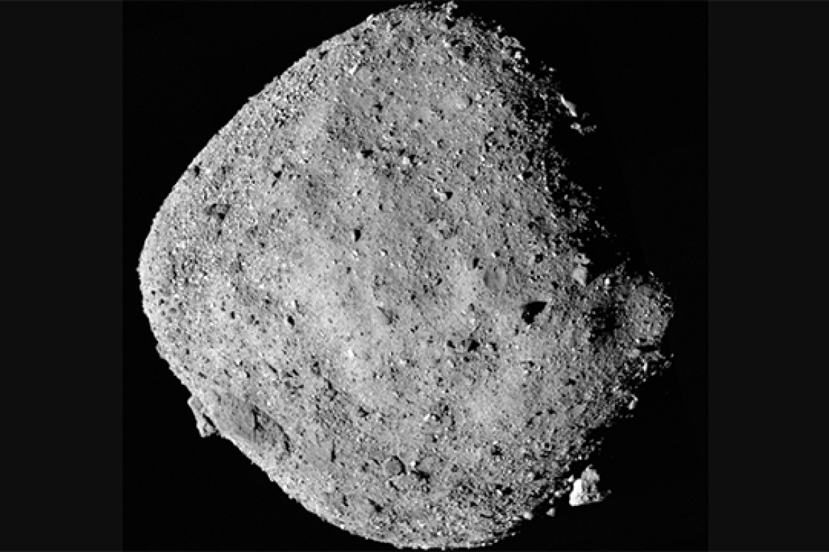 NASA has taken a sample from the Bennu asteroid, more than 200,000,000 miles away. Image courtesy of NASA/Goddard/University of Arizona.