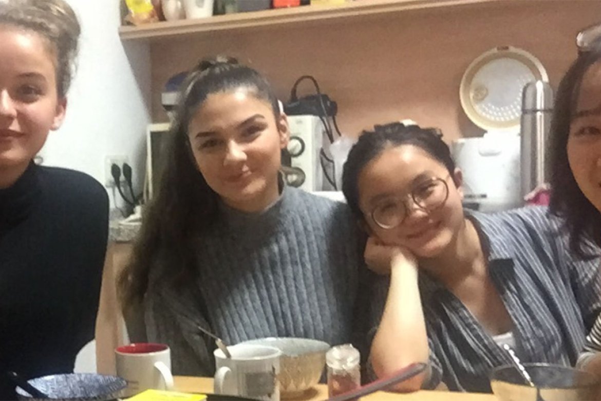 Fanrui Shao ’19, 3rd from left, with friends in Germany.