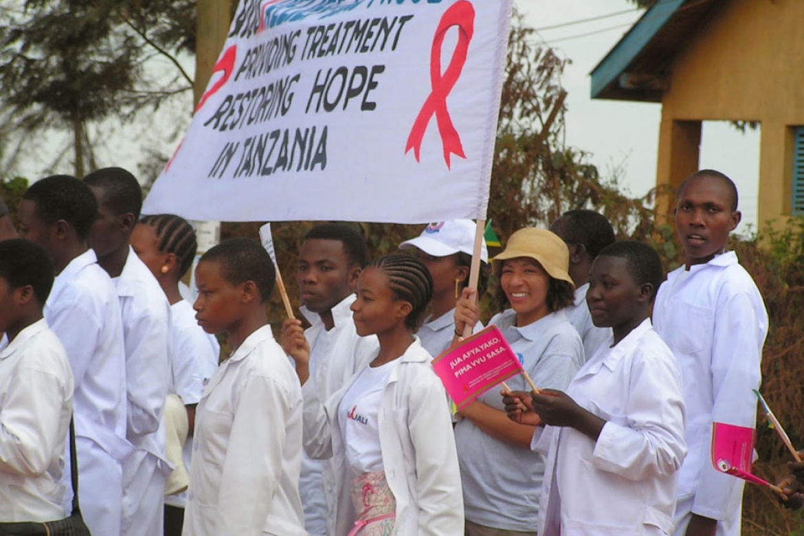 Image courtesy of Mwikali (in a brown hat during a World AIDS Day procession in Tanzania)