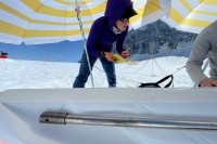 Bridget Hall ’24 taking notes on core processing.