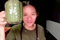 Chloe Zhao accepted her awards over Zoom.