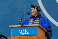 Danielle R. Holley speaks during Commencement