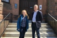 Gracie Wilkinson ’25 and Matt Bannister of PeoplesBank