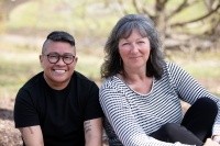 Jackson Matos (left) and Sara Frenette support undergraduate student teachers at Mount Holyoke College.