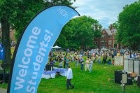 View from the Welcome Tent on the Campus Green