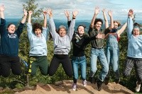 Back on top: the Mount Holyoke community  celebrates the return of in-person Mountain Day.