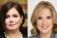 The discussion between Oronoz-Rodriguez (left) and Cruz is part of a series of “Our Voices, Our Platforms” town halls held by the Weissman Center for Leadership at Mount Holyoke College.