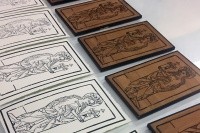 Woodblocks and prints of Saint Barbara