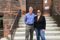 Elisha Bonilla ’22 and Matt Bannister, of PeoplesBank