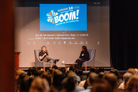 Curtis Chin and Danielle Holley in conversation for BOOM's opening plenary, 2026.
