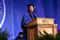 President Danielle R. Holley stands at the new Copper Beech podium on stage during the Commencement held on May 24, 2026.