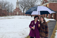 Aleena Jafar-DeCesare ’27 and Eva Hanson ’26 at Yale