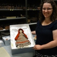 Emily working on one of the dolls in the Colonial Williamsburg’s Toy Collection