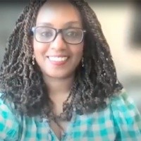 Kijua Sanders-McMurtry, chief diversity officer, addressed graduates on video.