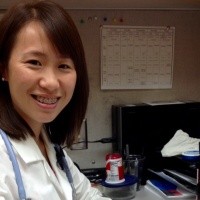 Shelley Hsiao, in a lab