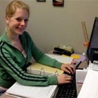 Solveig Hoversten-Mellem ’12 working in Student Health Services