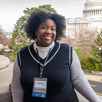 Gabrielle Saint-Fleur ’26 in D.C. for the Careers in Public Service event
