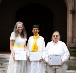 Left to Right: Ann Croft ’95, Ruani Cristina Maryse Ilangakoon ’95 and Jean L. Olson ’70 were honored at Reunion II on May 31, 2025. Not pictured: Lucy Tripp Eubanks ’60 and Sevanne A. Demirjian ’95