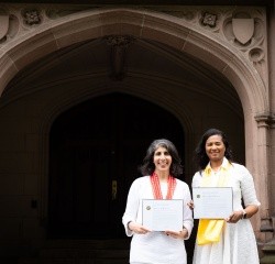 Left to Right: Suzy George ’90 and Aimée Eubanks Davis ’95 were honored at Reunion II on May 31, 2025