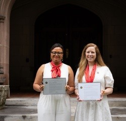 Left to Right: Symone A. New ’10 and Melanie Haber Gentile ’10 were honored at Reunion II on May 31, 2025.